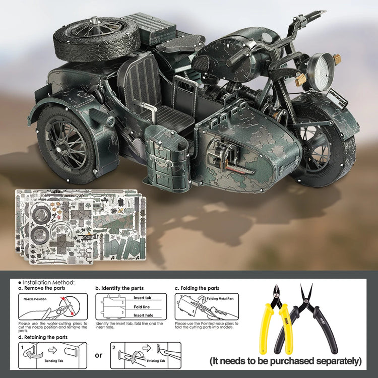 750 Motorcycle 3D metal puzzle by Piececool – DIY motorbike model kit