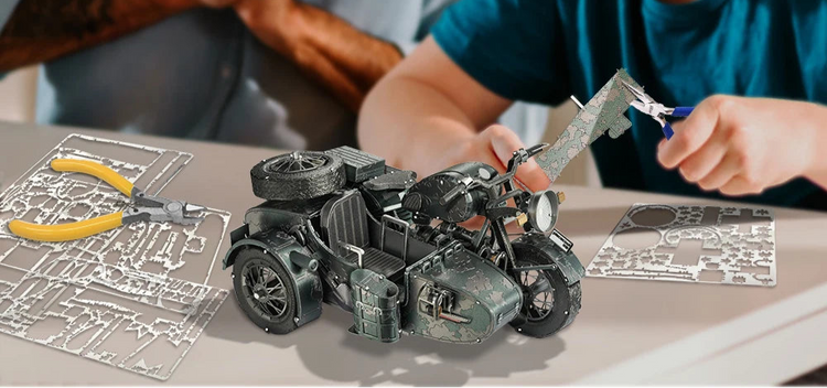 750 Motorcycle 3D metal puzzle by Piececool – DIY motorbike model kit