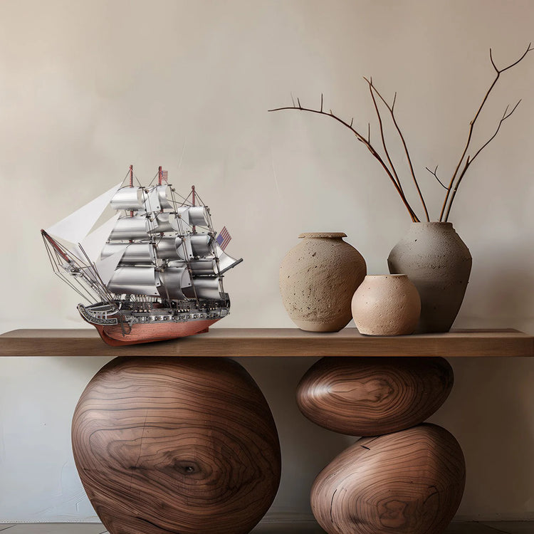 Sailing frigate 3D metal puzzle by Piececool – boat model kit for teens and adults