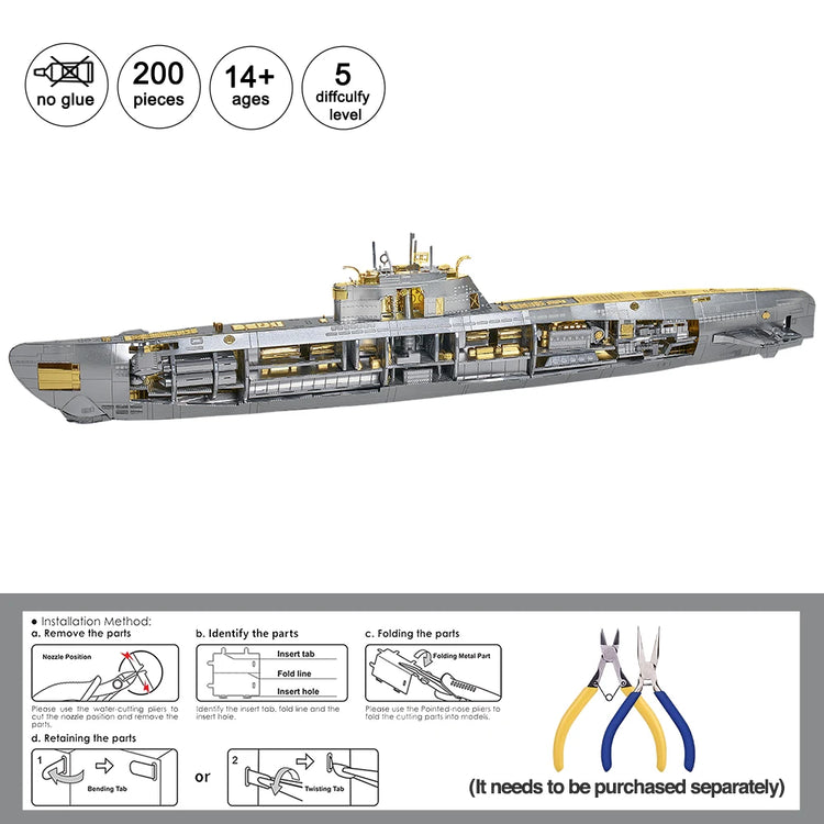 Battleship 3D metal puzzle collection by Piececool – military DIY warship model kits for adults and teens