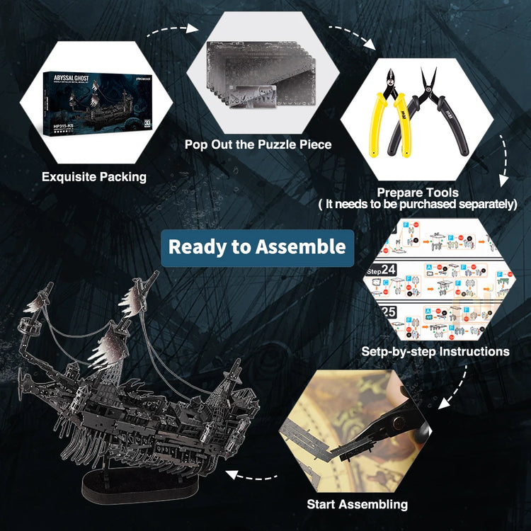 Piececool Pirate Ship 3D metal puzzle collection – legendary sailing model kits for adults and teens