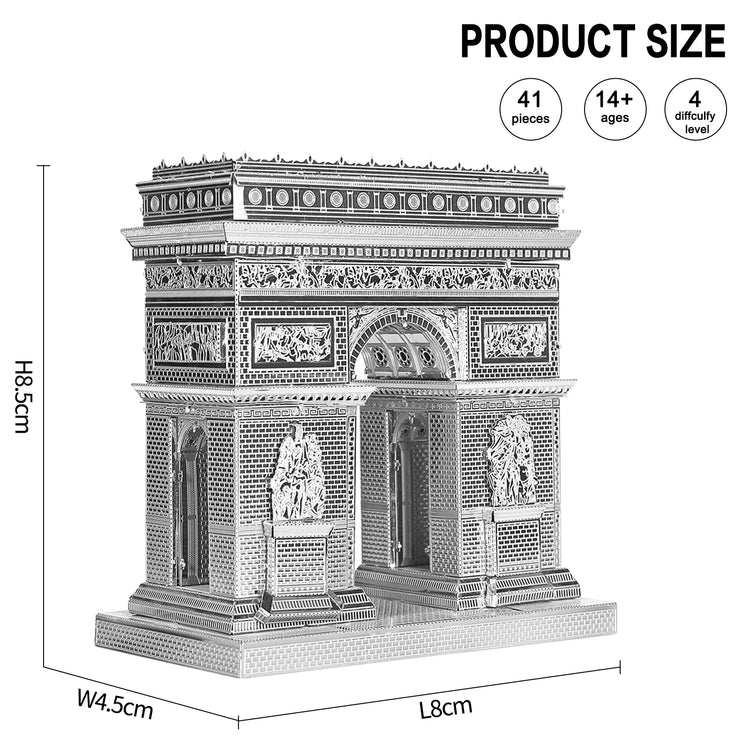 Arc de Triomphe 3D metal puzzle by Piececool – DIY architectural model kit for adults and teens