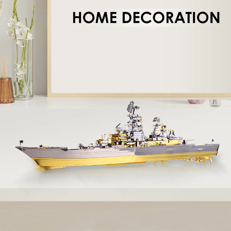 Russian Battlecruiser Pyotr 3D metal puzzle by Piececool – warship model kit for teens and adults