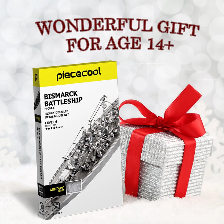 Battleship Bismarck 3D metal puzzle by Piececool – military DIY model kit for adults and teens