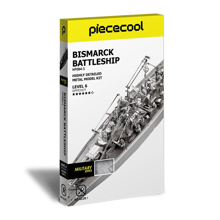 Battleship Bismarck 3D metal puzzle by Piececool – military DIY model kit for adults and teens