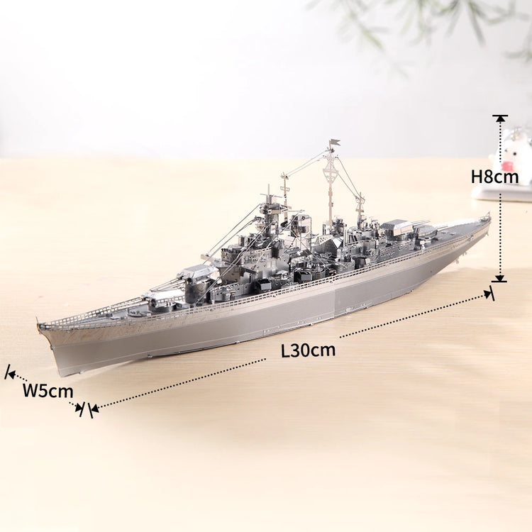 Battleship Bismarck 3D metal puzzle by Piececool – military DIY model kit for adults and teens