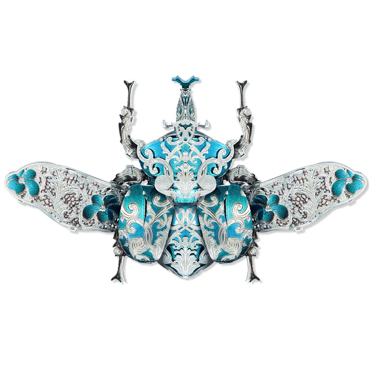 Blue beetle brooch 3D metal puzzle by Piececool – stainless steel DIY kit