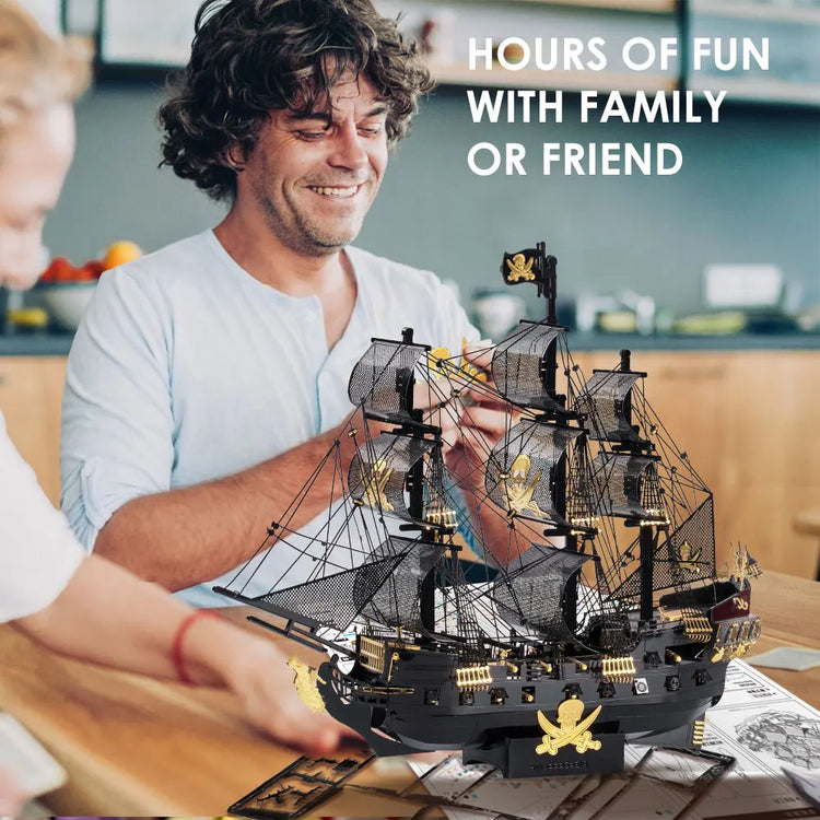 Black Pearl Pirate Ship 3D metal puzzle by Piececool – DIY model kit for teens and adults