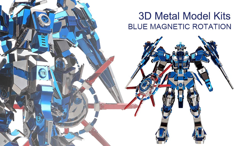 Blue Magnetic Rotation 3D metal puzzle by Piececool – DIY model kit for teens and adults