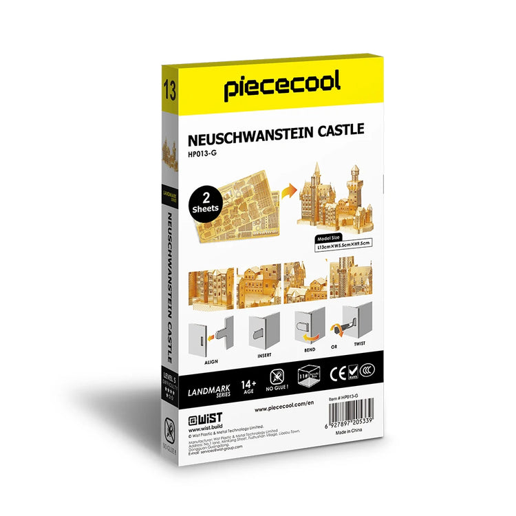 Castle 3D metal puzzle by Piececool – elegant architectural DIY model kit for teens and adults