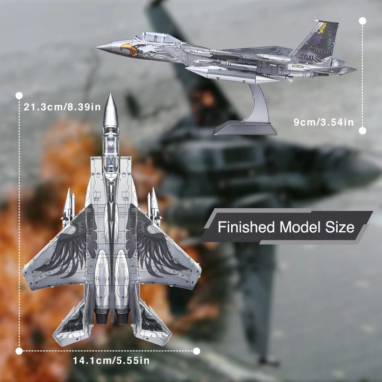 F-15 Fighter jet 3D metal puzzle by Piececool – DIY aircraft model kit