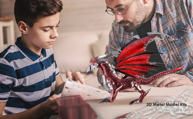 Black Dragon 3D metal puzzle by Piececool - DIY fantasy model kit