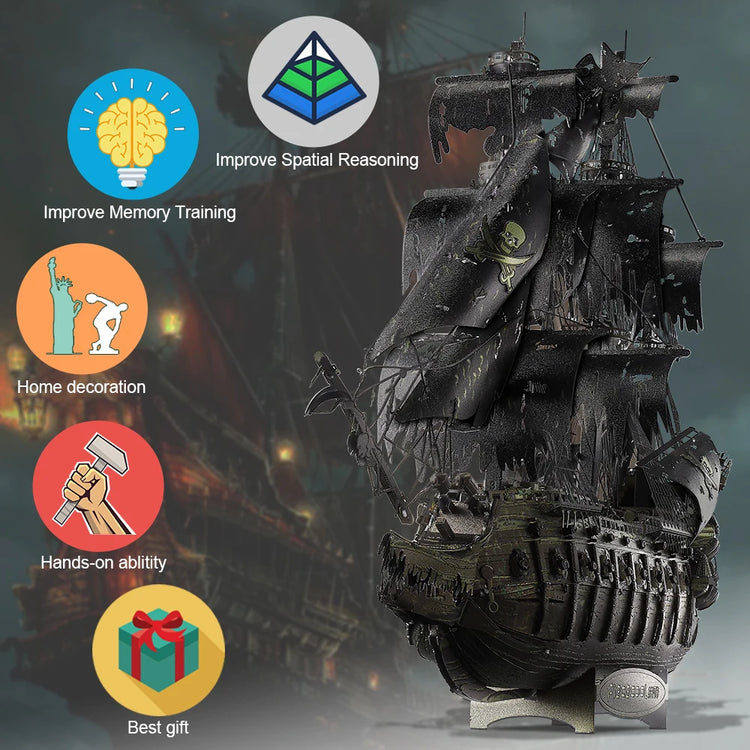 Piececool Pirate Ship 3D metal puzzle collection – legendary sailing model kits for adults and teens