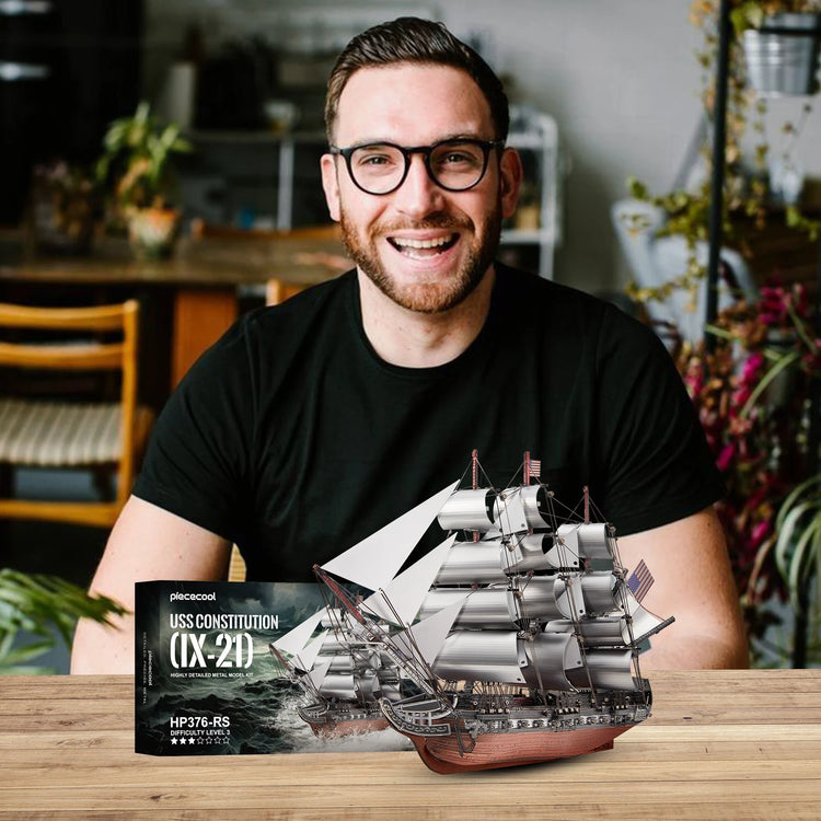 Sailing frigate 3D metal puzzle by Piececool – boat model kit for teens and adults