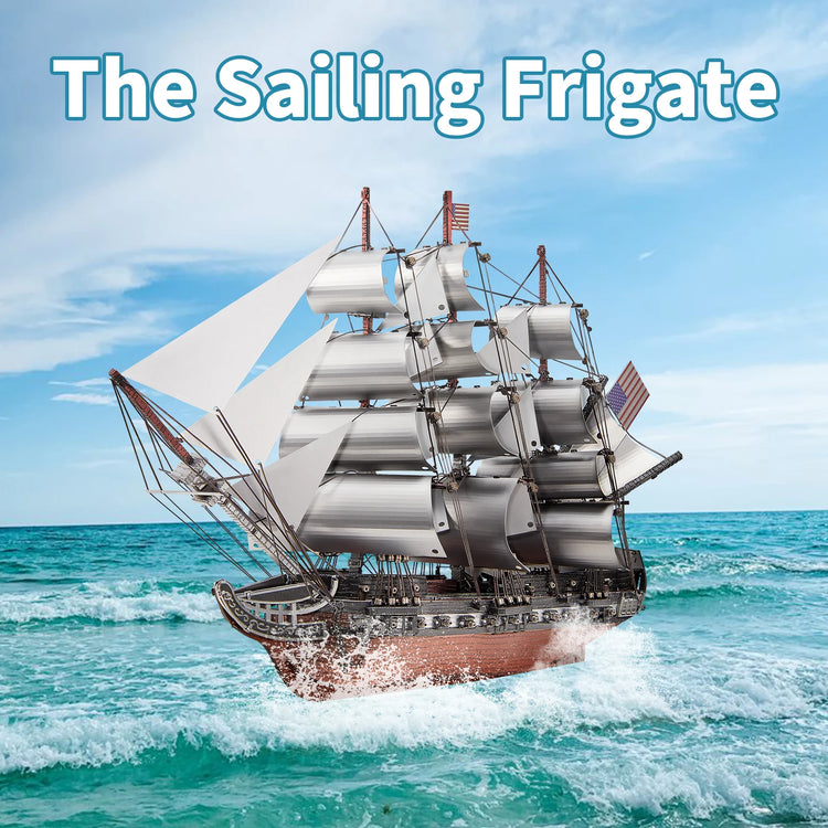 Sailing frigate 3D metal puzzle by Piececool – boat model kit for teens and adults