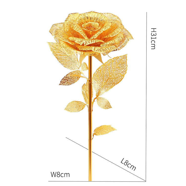 Rose 3D metal puzzle by Piececool – DIY flower model kit for adults and gift giving