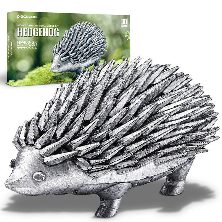 Hedgehog 3D metal puzzle by Piececool – DIY brain teaser model kit