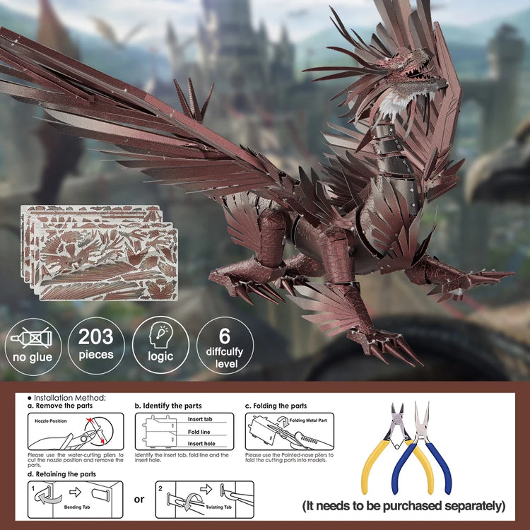 Hellstrom Copper Dragon 3D puzzle by Piececool – challenging fantasy build