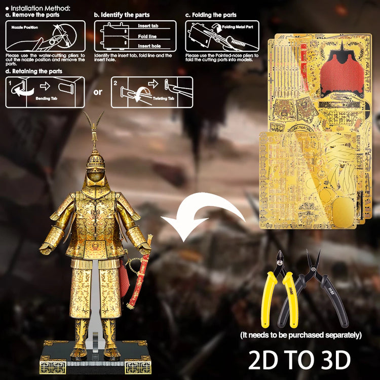 helmet and armor 3D metal puzzle by Piececool – DIY collectible model