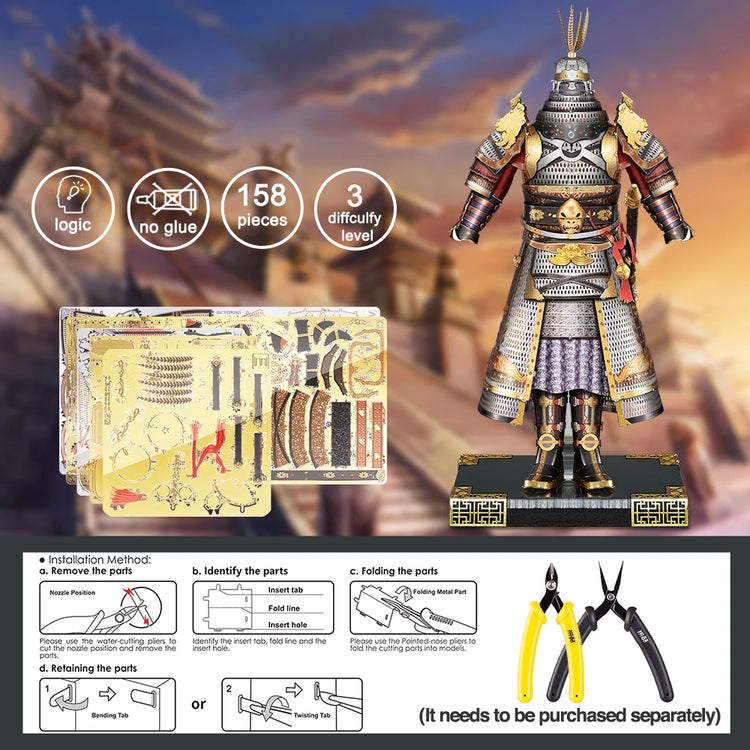 helmet and armor 3D metal puzzle by Piececool – DIY collectible model