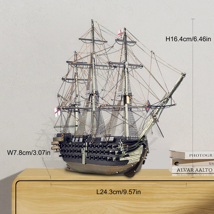 HMS Victory Ship 3D metal puzzle by Piececool – historic warship DIY model kit for adults and teens