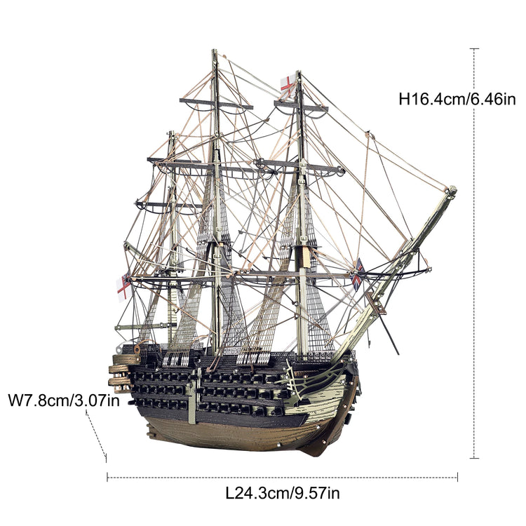 HMS Victory Ship 3D metal puzzle by Piececool – historic warship DIY model kit for adults and teens