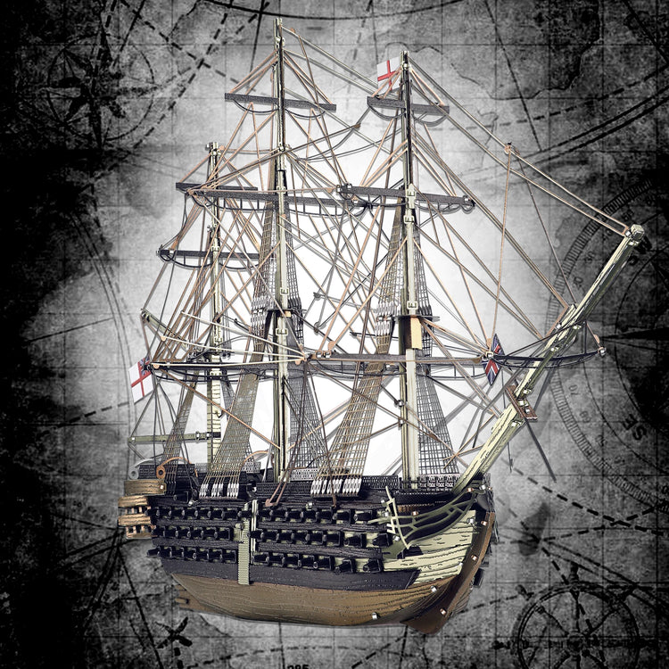 HMS Victory Ship 3D metal puzzle by Piececool – historic warship DIY model kit for adults and teens