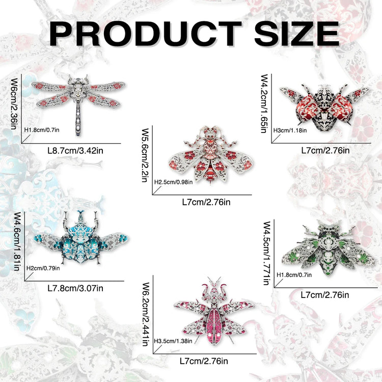 insect brooch 3D metal puzzle by Piececool – DIY decorative model kit
