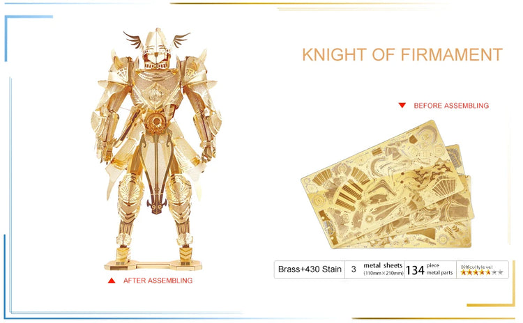 Knight of Firmament 3D metal puzzle by Piececool – DIY model kit for teens and adults