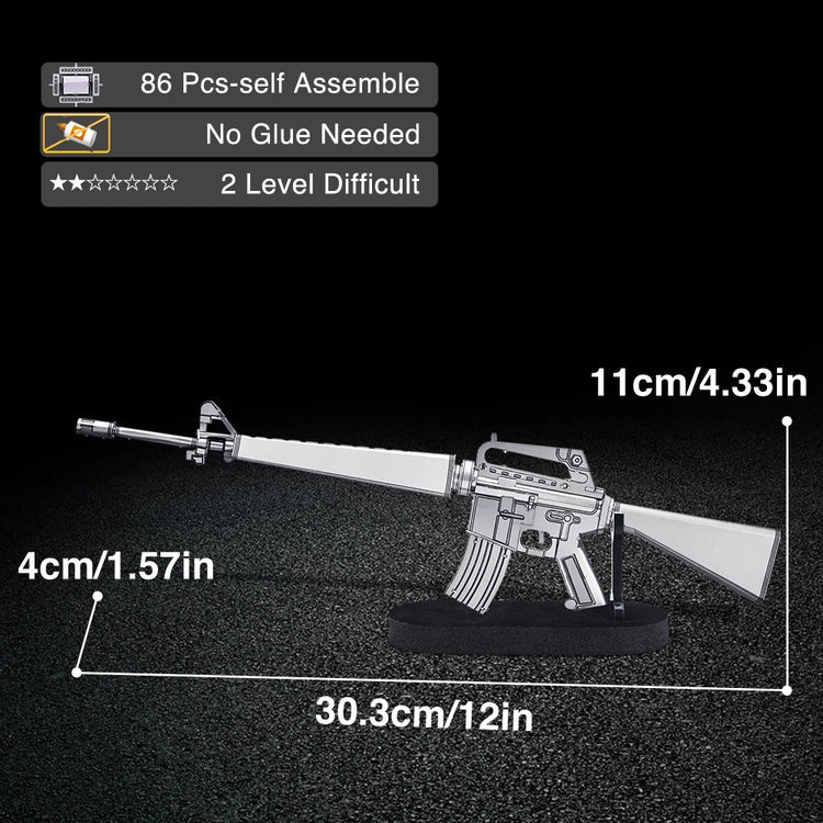 M16A1 Rifle 3D metal puzzle by Piececool – military DIY model kit