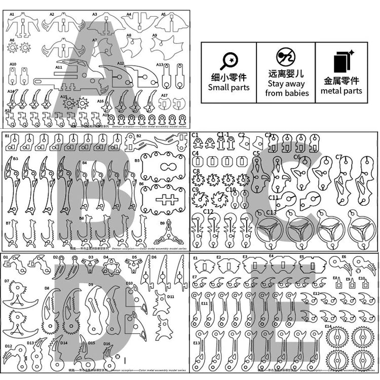 Mechanical Scorpion 3D metal puzzle – DIY model kit for teens and adults