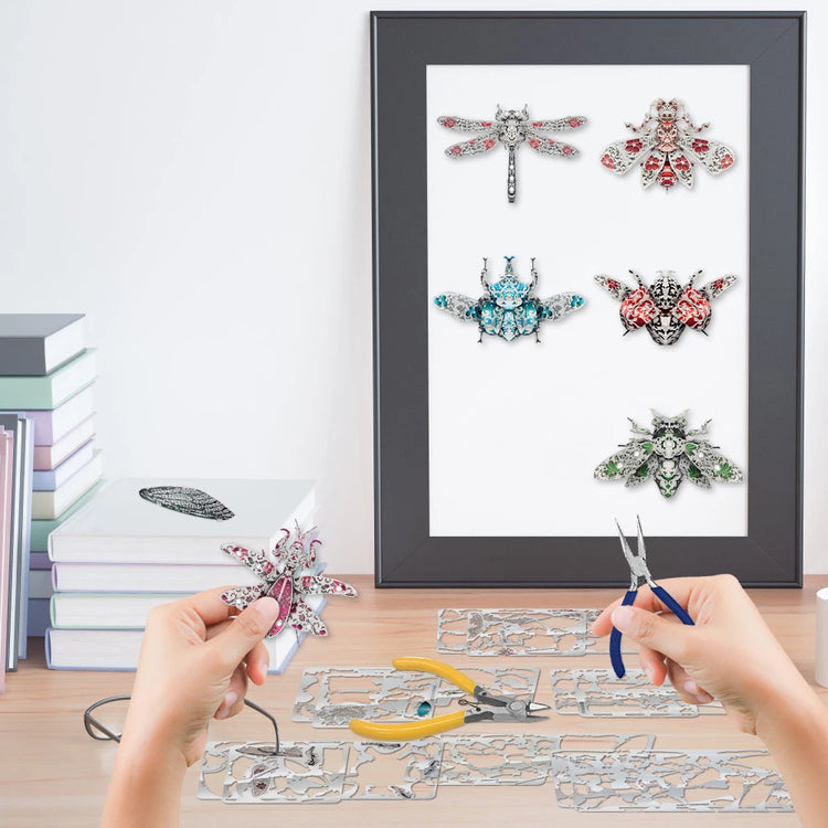 insect brooch 3D metal puzzle by Piececool – stainless steel DIY kit