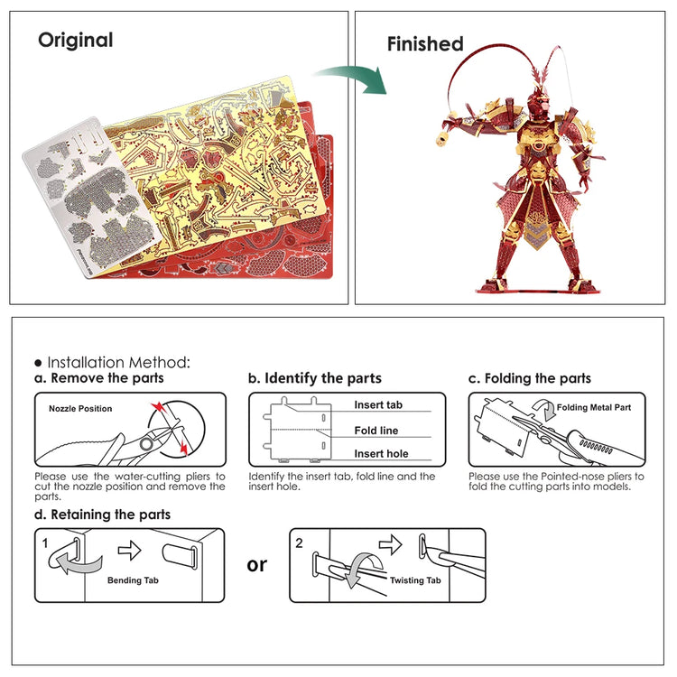 The Monkey King 3D metal puzzle by Piececool – legendary hero DIY model kit