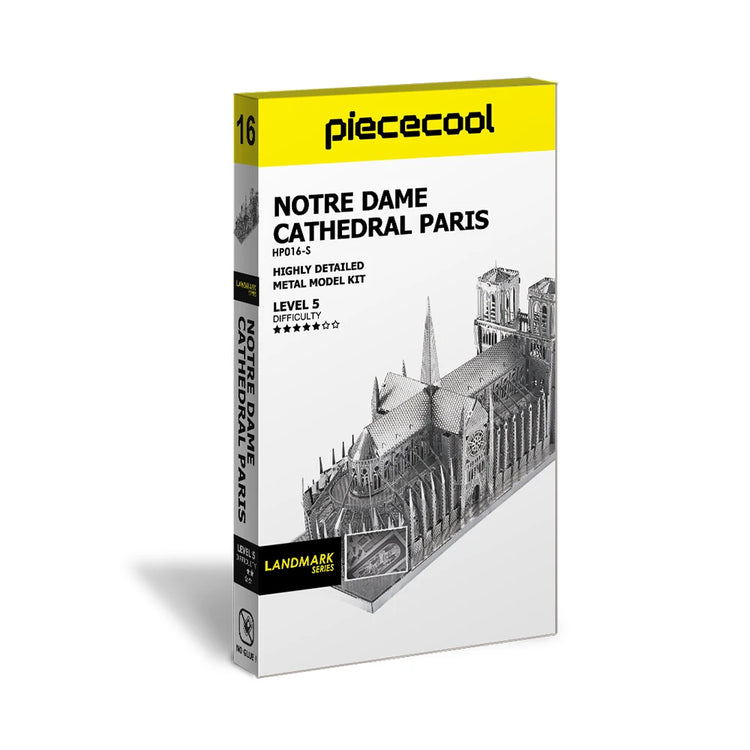 Notre Dame de Paris 3D metal puzzle by Piececool – silver DIY architectural model kit
