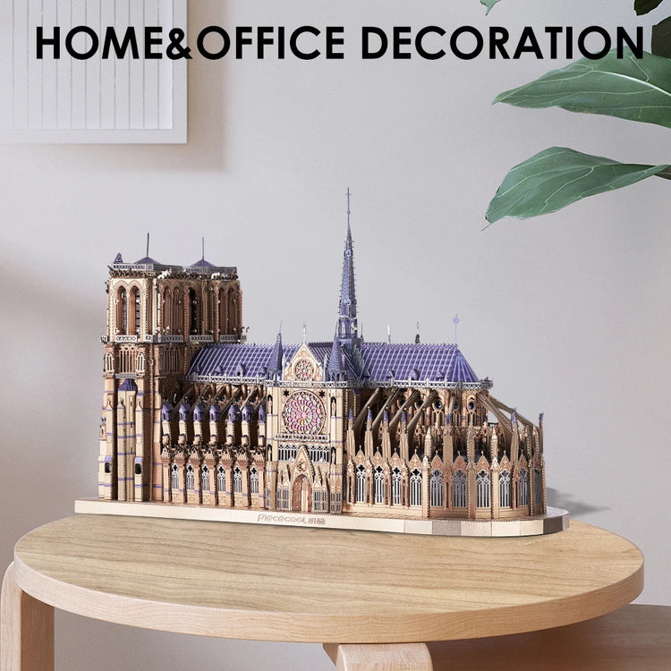 Notre Dame Cathedral 3D metal puzzle by Piececool – DIY architectural model kit for adults and teens