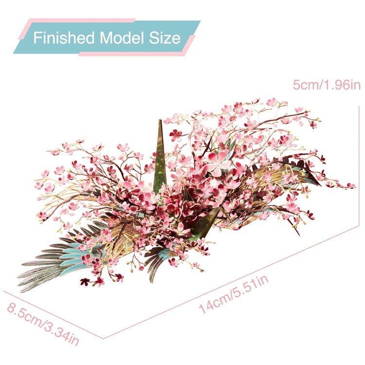 Cranes of Elegance 3D metal puzzle series by Piececool – DIY floral model kits for teens and adults