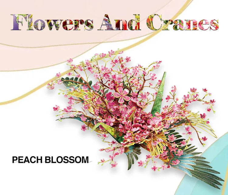 Cranes of Elegance 3D metal puzzle series by Piececool – DIY floral model kits for teens and adults