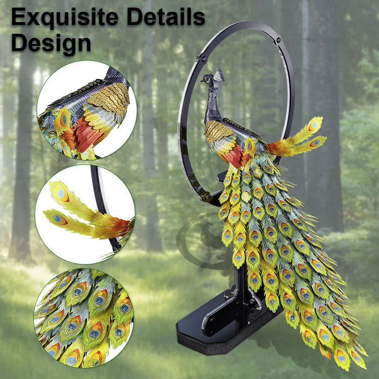 Peacock 3D metal puzzle by Piececool – DIY model kit for teens and adults