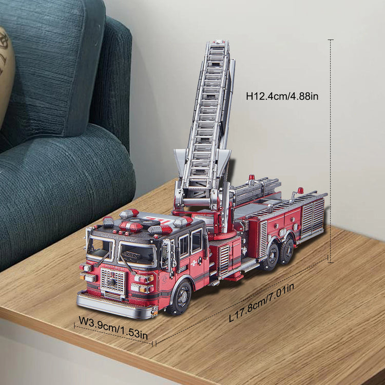 Fire Truck 3D metal puzzle by Piececool – emergency vehicle DIY model kit for teens and adults