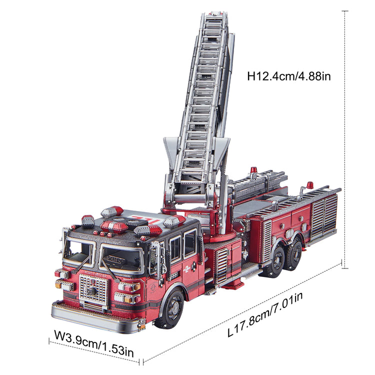 Fire Truck 3D metal puzzle by Piececool – emergency vehicle DIY model kit for teens and adults