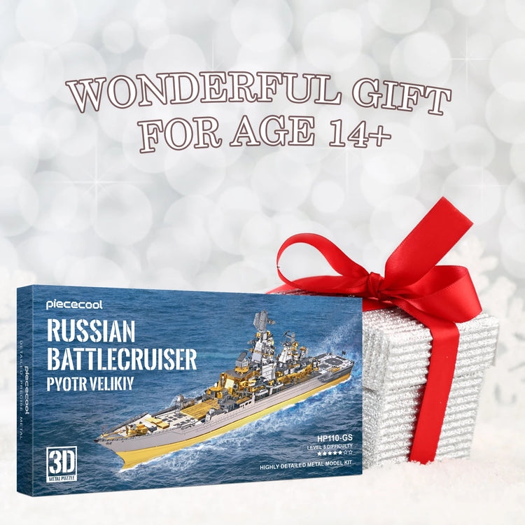 Russian Battlecruiser Pyotr 3D metal puzzle by Piececool – warship model kit for teens and adults