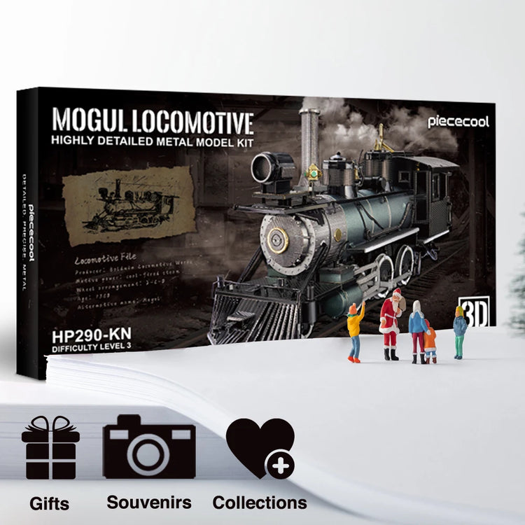 Mogul Train 3D metal puzzle by Piececool – classic locomotive model kit for adults and teens