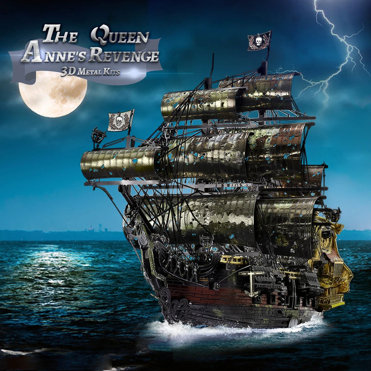 Queen Anne’s Revenge 3D metal puzzle by Piececool – pirate ship model kit for teens and adults