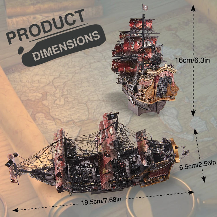 Queen Anne’s Revenge Pirate Ship 3D metal puzzle by Piececool – movie-inspired DIY model kit for adults and teens