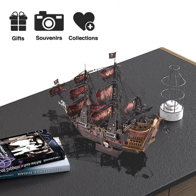Queen Anne’s Revenge Pirate Ship 3D metal puzzle by Piececool – movie-inspired DIY model kit for adults and teens