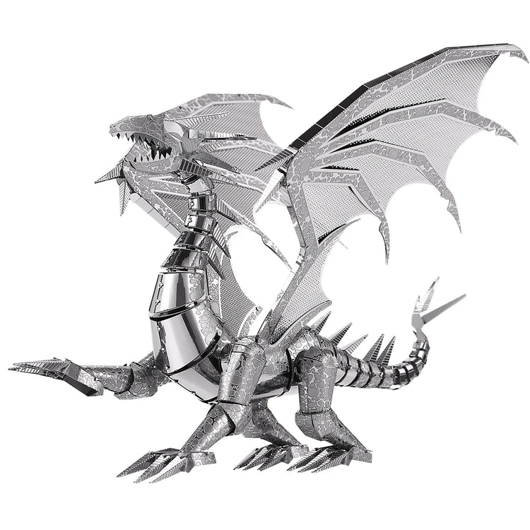 Red and Silver Dragon 3D puzzle by Piececool – metal model kit