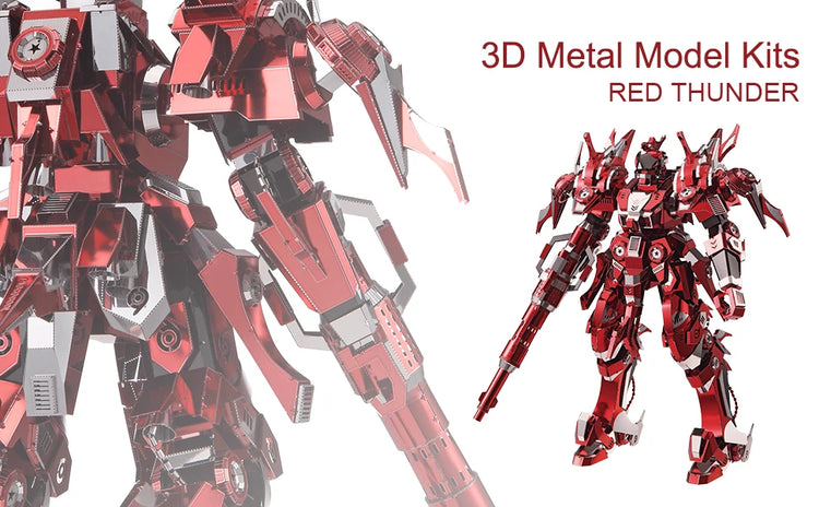 Red Thunder 3D metal puzzle by Piececool – powerful DIY model kit for teens and adults