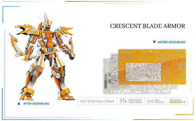 Crescent Blade Armor 3D metal puzzle by Piececool – DIY model kit for teens and adults