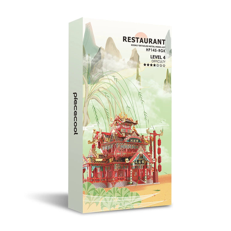Restaurant 3D metal puzzle by Piececool – DIY architectural model kit for adults and teens