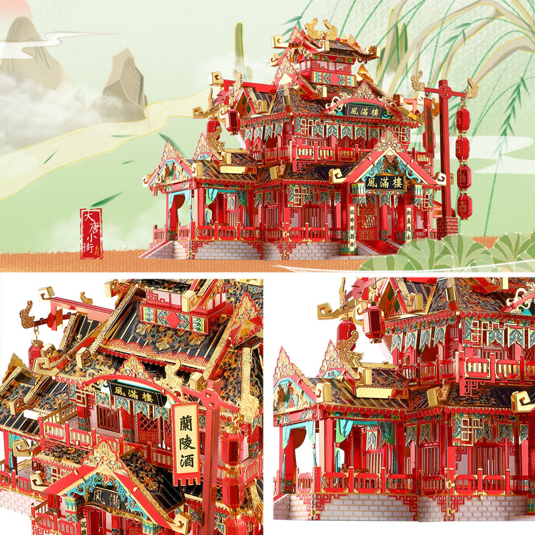 Restaurant 3D metal puzzle by Piececool – DIY architectural model kit for adults and teens